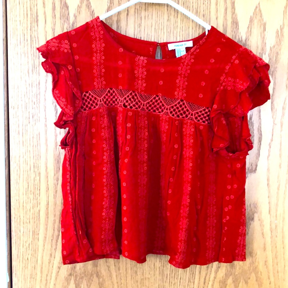 Bright red top